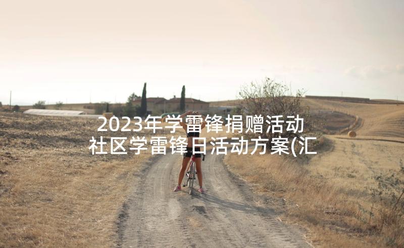 2023年学雷锋捐赠活动 社区学雷锋日活动方案(汇总9篇)