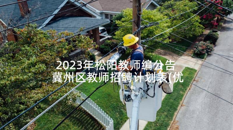 2023年松阳教师编公告 冀州区教师招聘计划表(优质5篇)