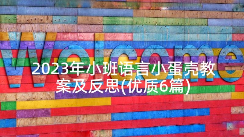 2023年小班语言小蛋壳教案及反思(优质6篇)