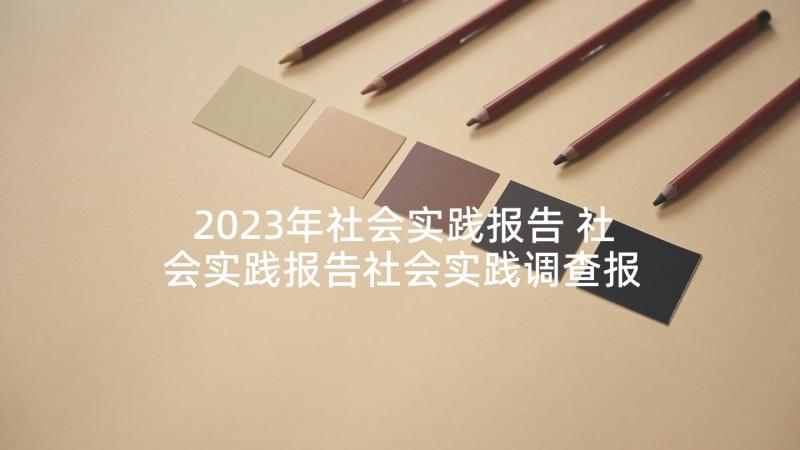 2023年社会实践报告 社会实践报告社会实践调查报告(优秀5篇)