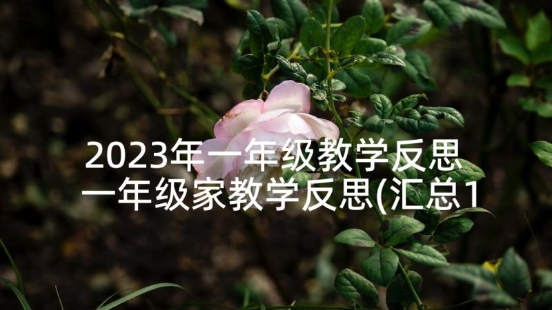 2023年一年级教学反思 一年级家教学反思(汇总10篇)