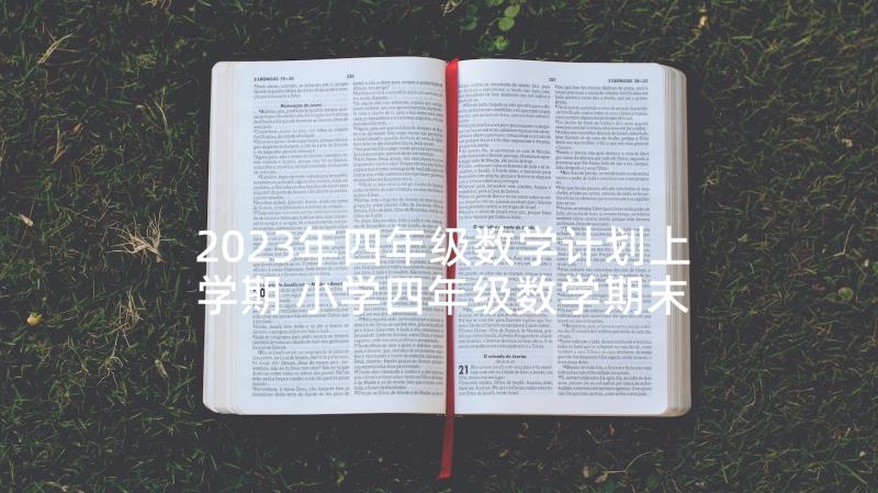 2023年四年级数学计划上学期 小学四年级数学期末复习计划(优秀6篇)