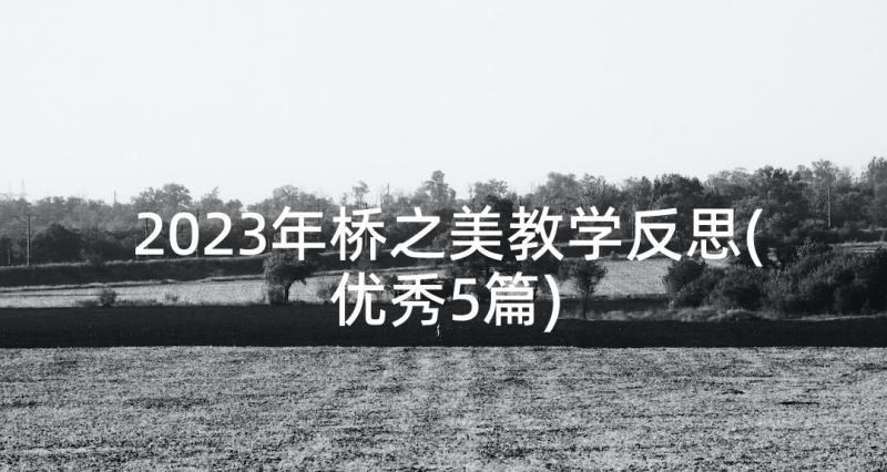 2023年桥之美教学反思(优秀5篇)