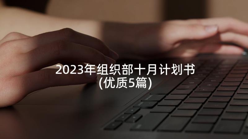 2023年组织部十月计划书(优质5篇)