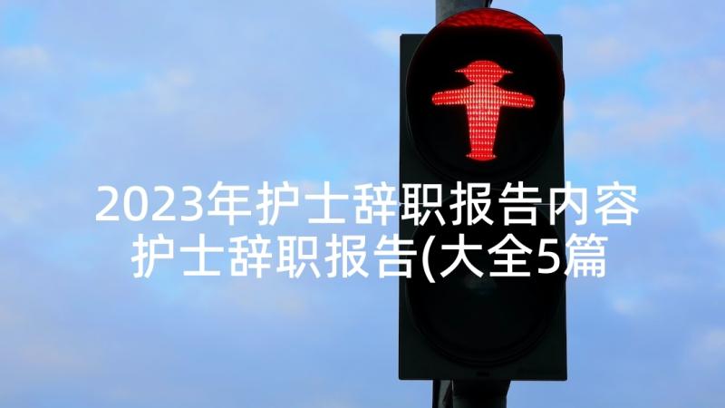 2023年护士辞职报告内容 护士辞职报告(大全5篇)