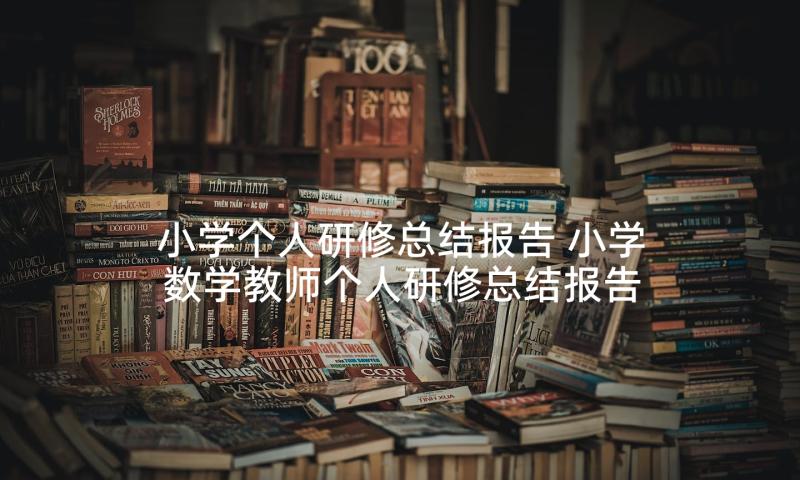 小学个人研修总结报告 小学数学教师个人研修总结报告(大全5篇)