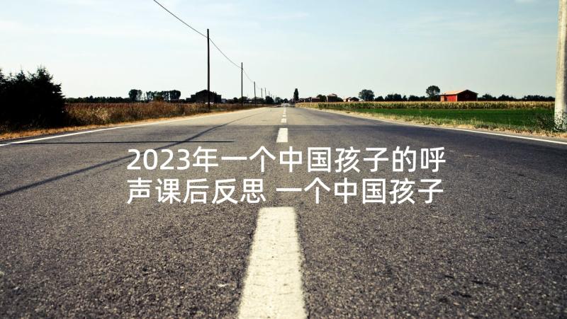 2023年一个中国孩子的呼声课后反思 一个中国孩子的呼声教学反思(优质9篇)