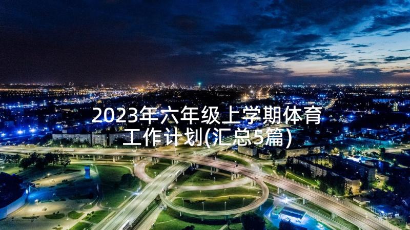 2023年六年级上学期体育工作计划(汇总5篇)