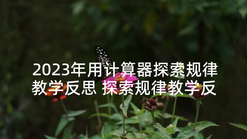 2023年用计算器探索规律教学反思 探索规律教学反思(优质9篇)