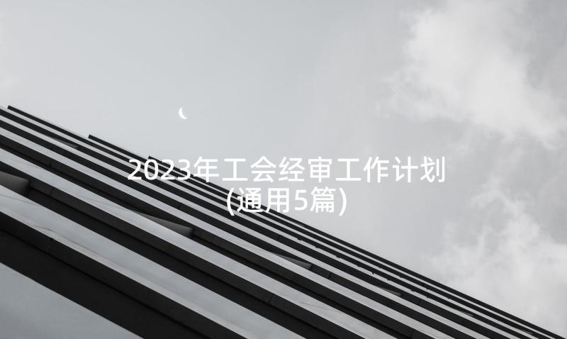 2023年工会经审工作计划(通用5篇)