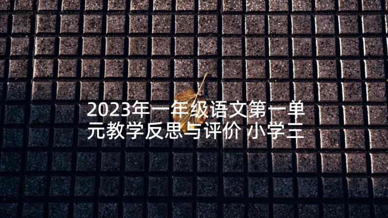 2023年一年级语文第一单元教学反思与评价 小学三年级语文第一单元教学反思(大全5篇)