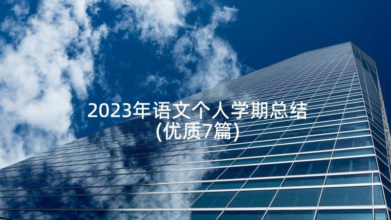 2023年语文个人学期总结(优质7篇)