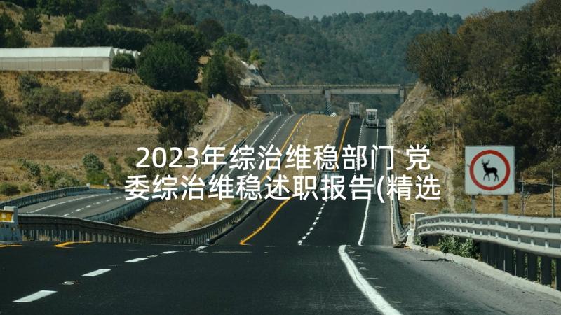 2023年综治维稳部门 党委综治维稳述职报告(精选5篇)