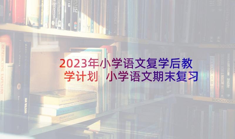 2023年小学语文复学后教学计划 小学语文期末复习学习计划(通用7篇)