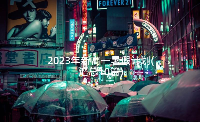 2023年新高一暑假计划(汇总10篇)