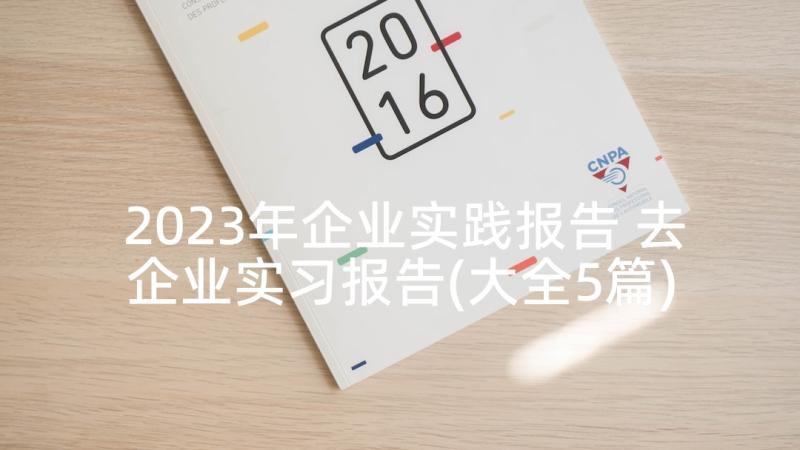 2023年企业实践报告 去企业实习报告(大全5篇)