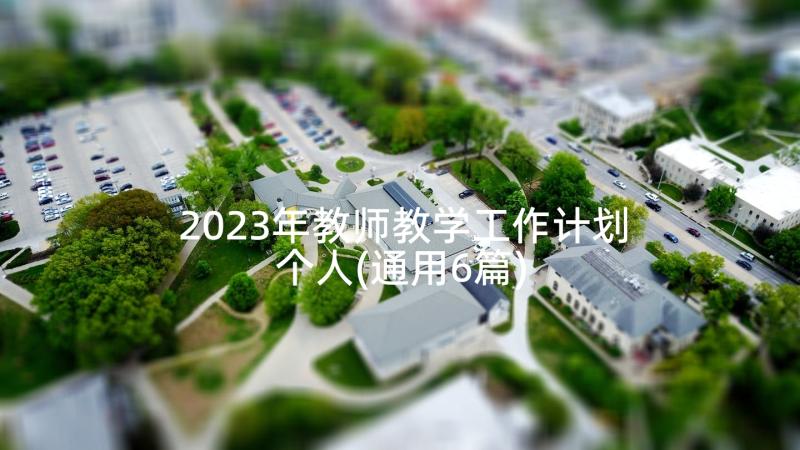 2023年教师教学工作计划个人(通用6篇)