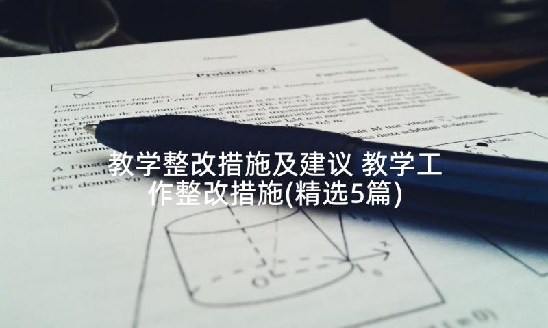 教学整改措施及建议 教学工作整改措施(精选5篇)