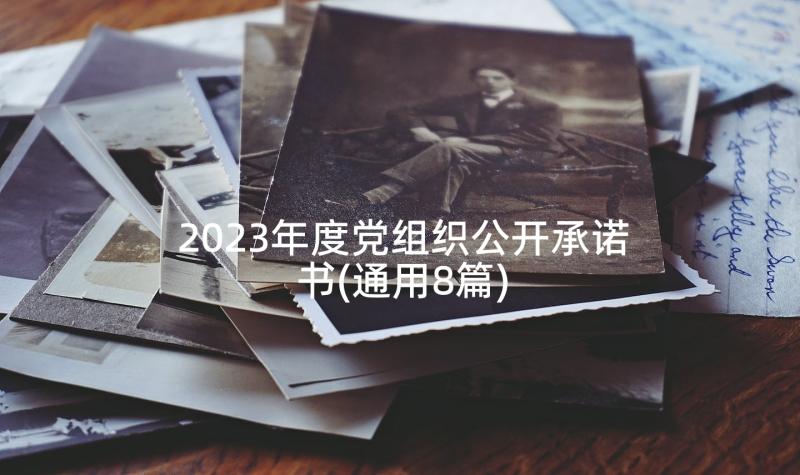 2023年度党组织公开承诺书(通用8篇)