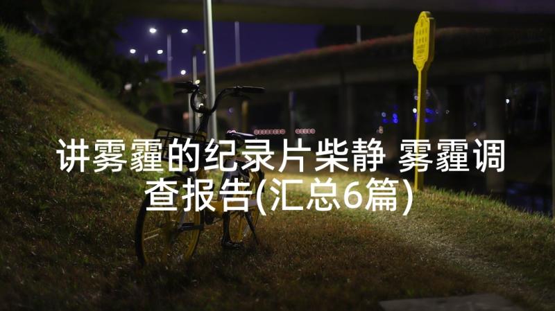 讲雾霾的纪录片柴静 雾霾调查报告(汇总6篇)