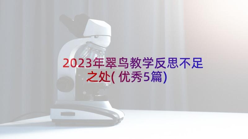 2023年翠鸟教学反思不足之处(优秀5篇)