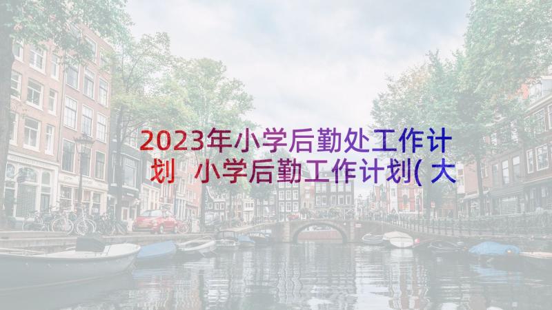 2023年小学后勤处工作计划 小学后勤工作计划(大全7篇)