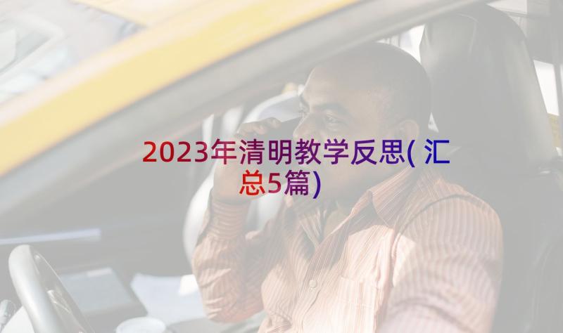 2023年清明教学反思(汇总5篇)