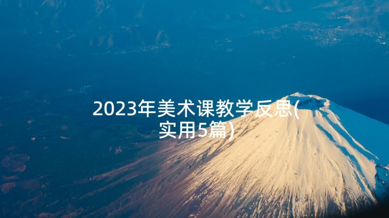 2023年美术课教学反思(实用5篇)