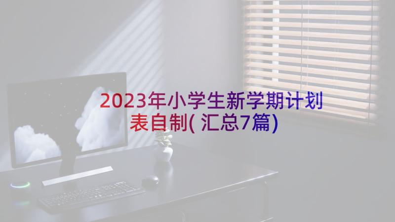 2023年小学生新学期计划表自制(汇总7篇)