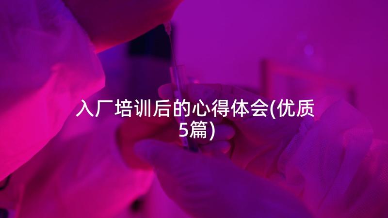 入厂培训后的心得体会(优质5篇)