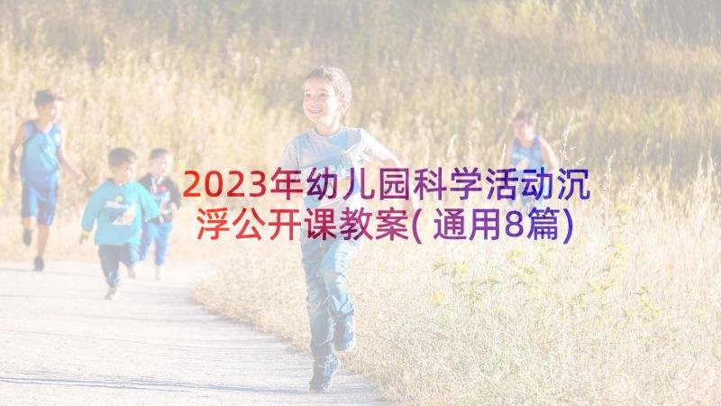 2023年幼儿园科学活动沉浮公开课教案(通用8篇)