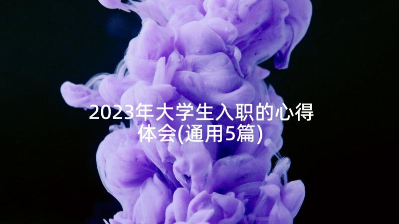 2023年大学生入职的心得体会(通用5篇)