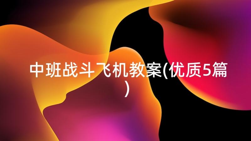 中班战斗飞机教案(优质5篇)