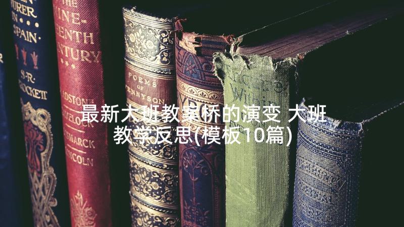 最新大班教案桥的演变 大班教学反思(模板10篇)