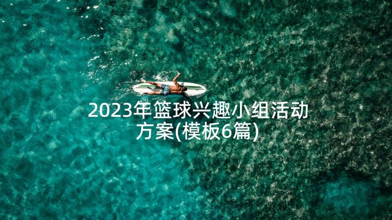 2023年篮球兴趣小组活动方案(模板6篇)