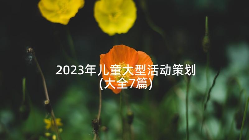 2023年儿童大型活动策划(大全7篇)