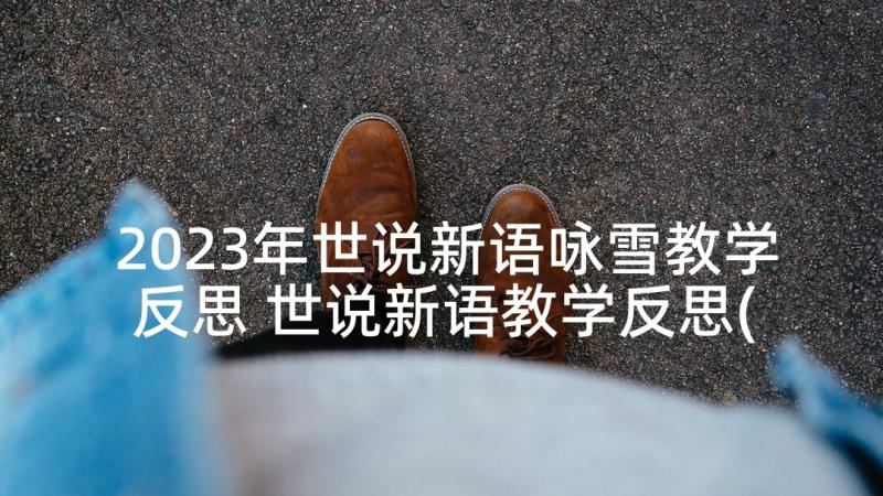 2023年世说新语咏雪教学反思 世说新语教学反思(模板5篇)