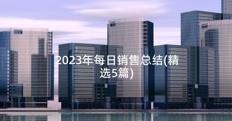 2023年每日销售总结(精选5篇)