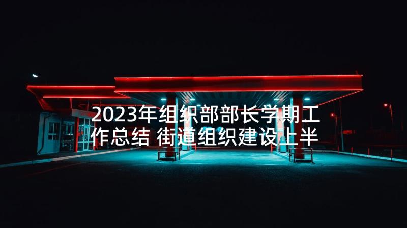 2023年组织部部长学期工作总结 街道组织建设上半年工作汇报(优秀5篇)