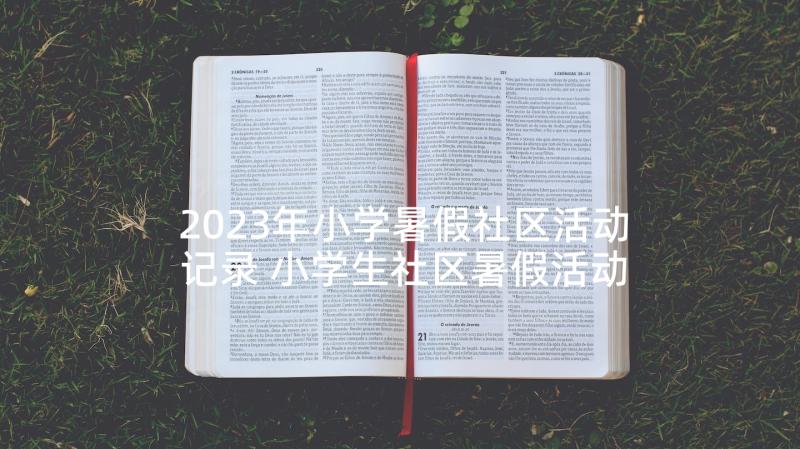 2023年小学暑假社区活动记录 小学生社区暑假活动的策划书(优秀5篇)