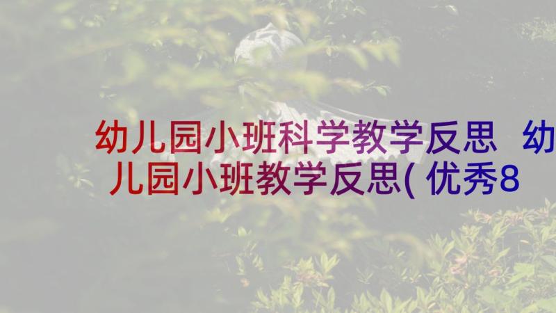 幼儿园小班科学教学反思 幼儿园小班教学反思(优秀8篇)