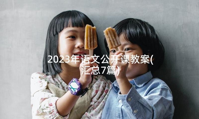 2023年语文公开课教案(汇总7篇)