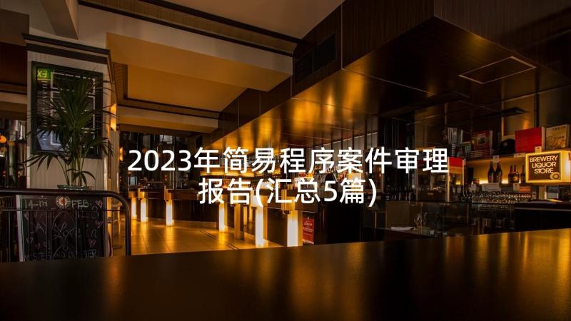 2023年简易程序案件审理报告(汇总5篇)