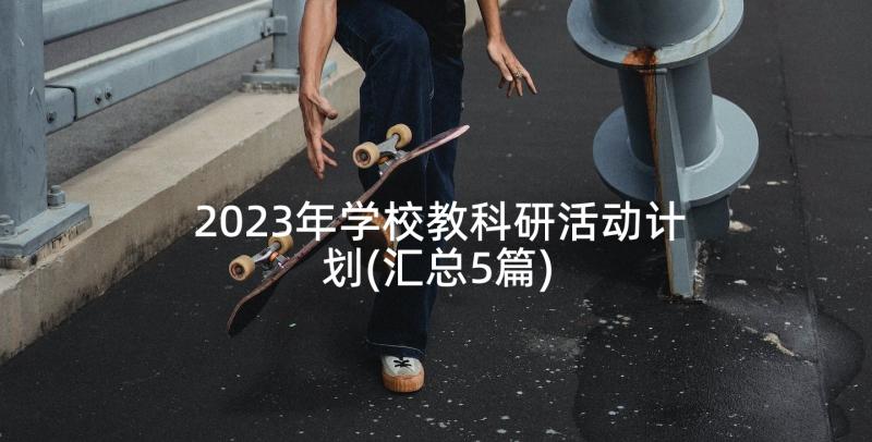 2023年学校教科研活动计划(汇总5篇)