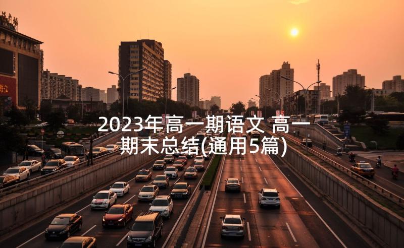 2023年高一期语文 高一期末总结(通用5篇)