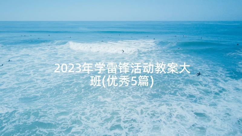 2023年学雷锋活动教案大班(优秀5篇)