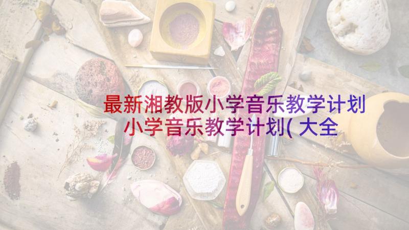 最新湘教版小学音乐教学计划 小学音乐教学计划(大全5篇)