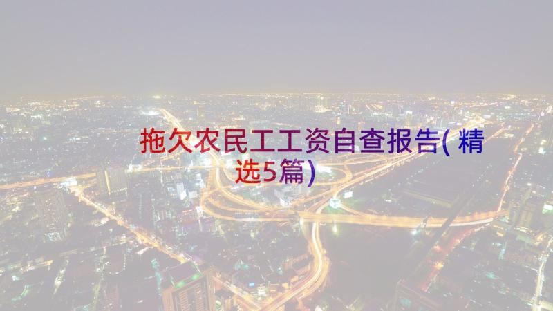 拖欠农民工工资自查报告(精选5篇)