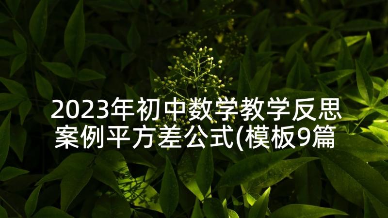 2023年初中数学教学反思案例平方差公式(模板9篇)