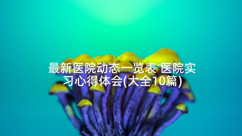 最新医院动态一览表 医院实习心得体会(大全10篇)